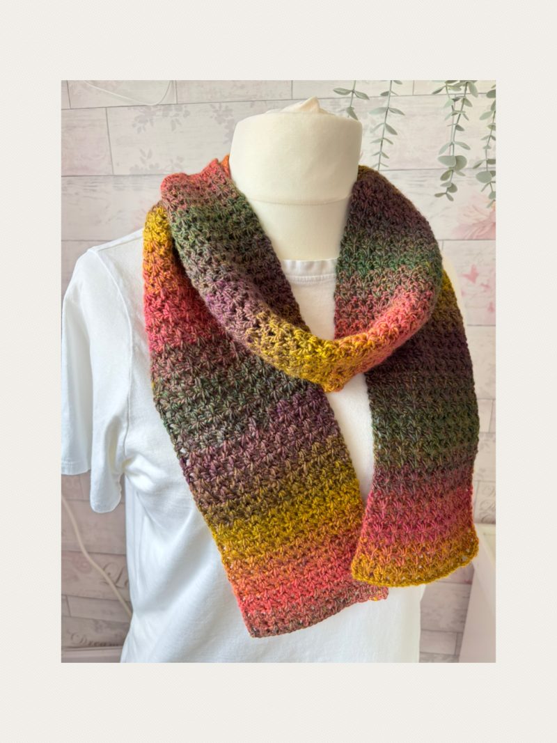 Crocheted Scarf in Autumnal Shades