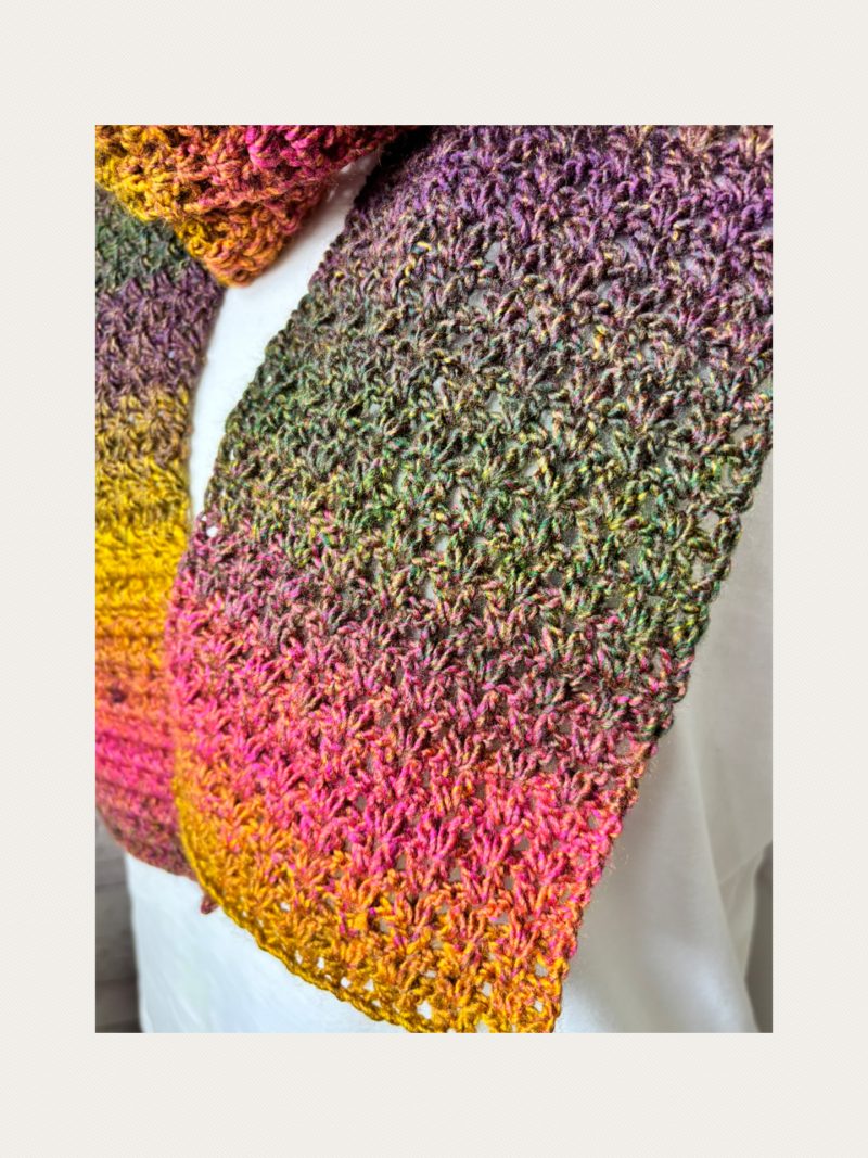 Crocheted Scarf in Autumnal Shades