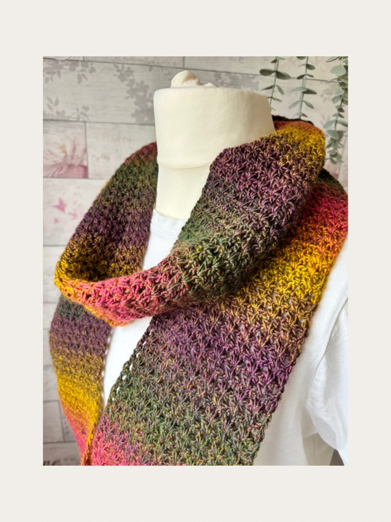 Crocheted Scarf in Autumnal Shades