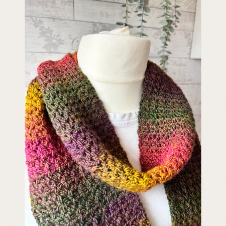 Crocheted Scarf in Autumnal Shades