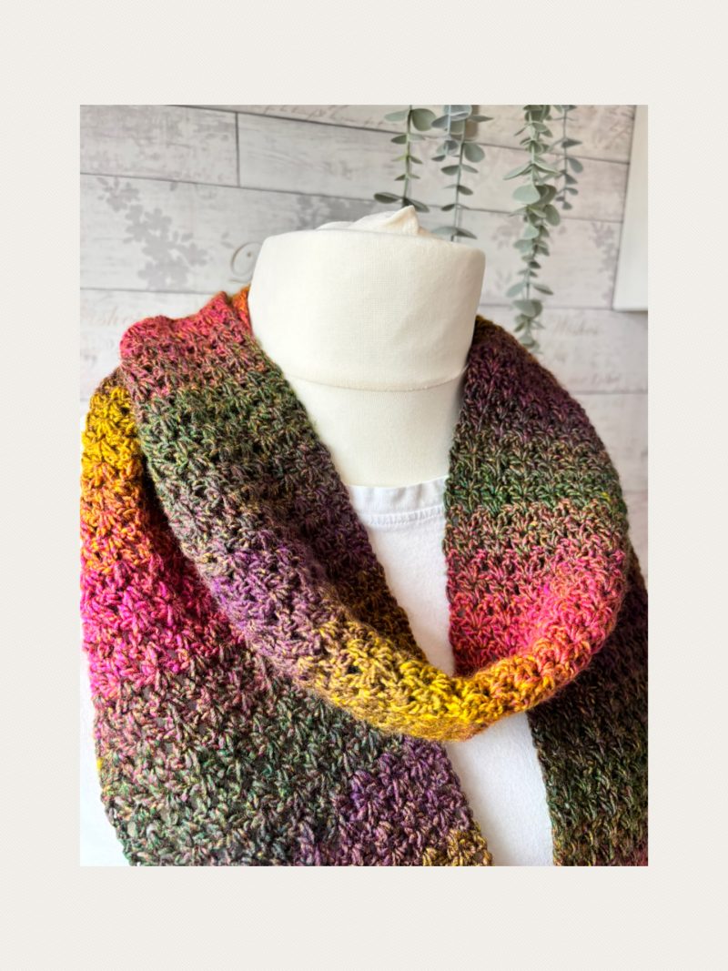 Crocheted Scarf in Autumnal Shades
