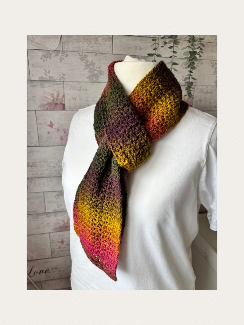 Crocheted Scarf in Autumnal Shades