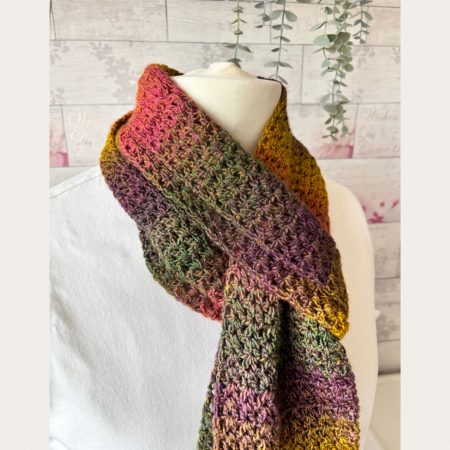 Crocheted Scarf in Autumnal Shades