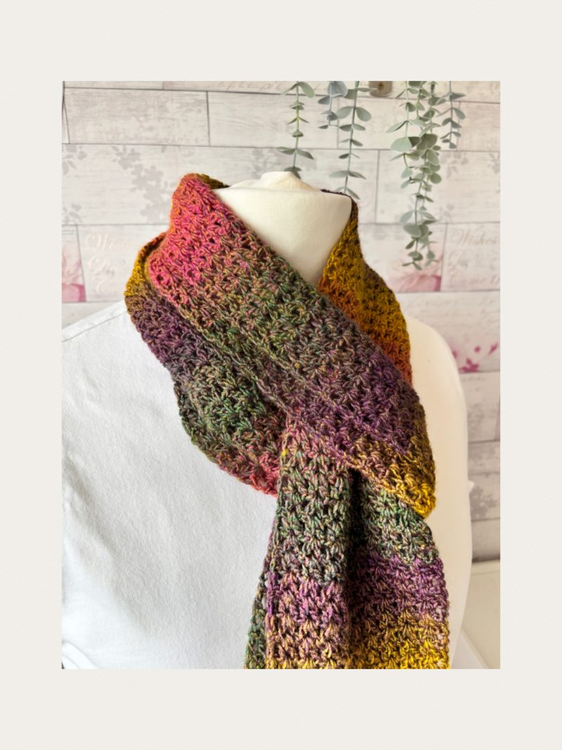 Crocheted Scarf in Autumnal Shades