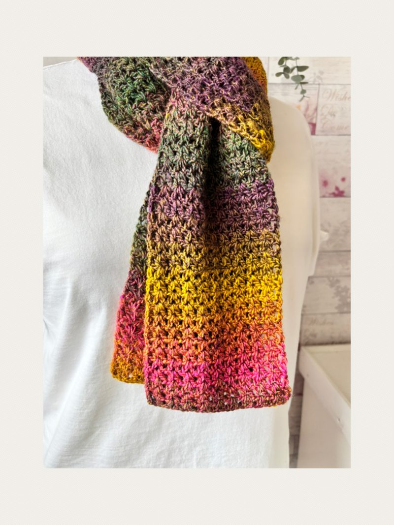 Crocheted Scarf in Autumnal Shades