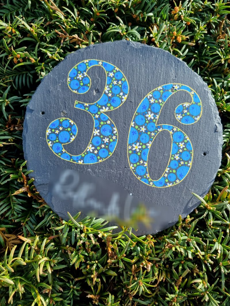 Hand Painted Reclaimed Roofing Slate House Number Address Sign - Custom/Personalised