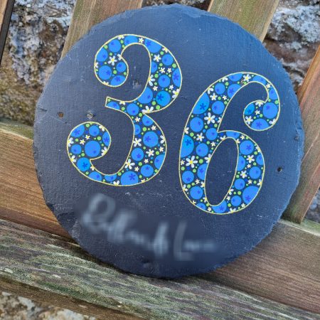 Hand Painted Reclaimed Roofing Slate House Number Address Sign - Custom/Personalised