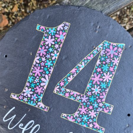 Hand Painted Reclaimed Roofing Slate House Number Address Sign - Custom/Personalised