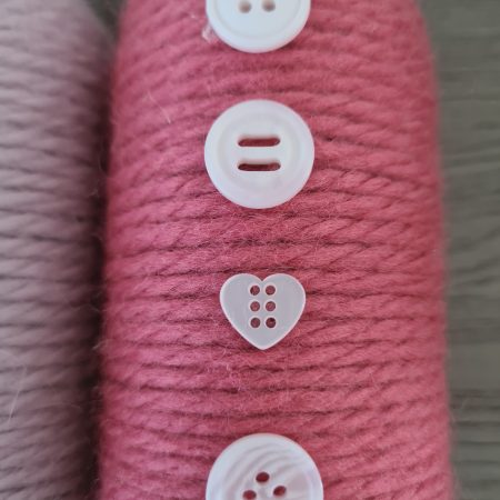 Set of 2 pink yarn wrapped bottles