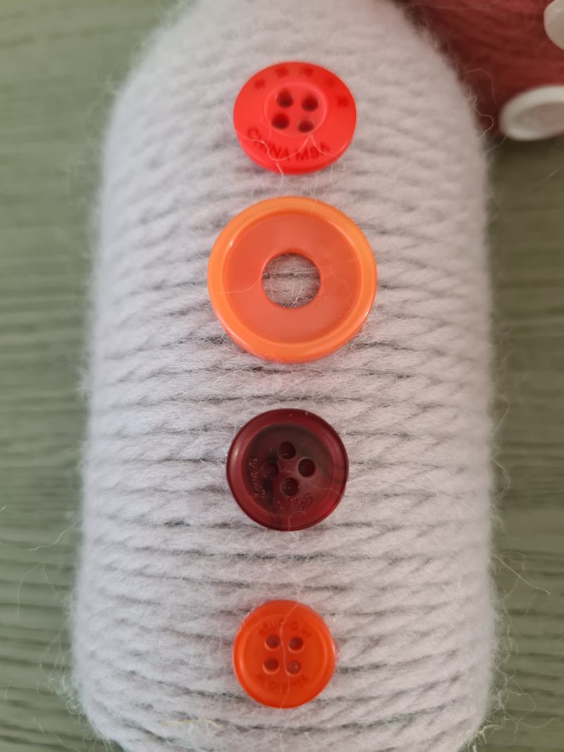 Set of 2 pink yarn wrapped bottles