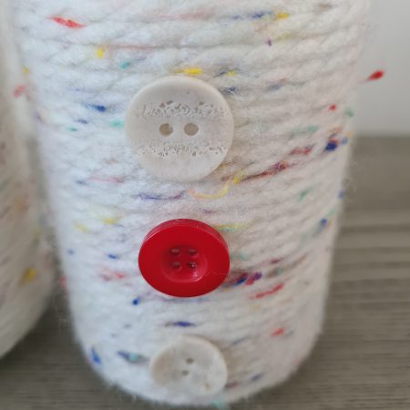 Set of 2 small yarn wrapped jars