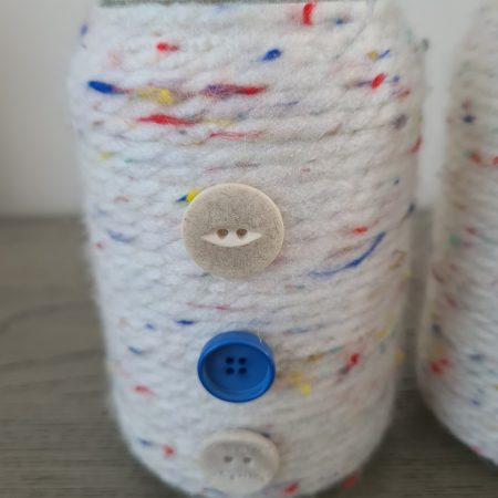 Set of 2 small yarn wrapped jars