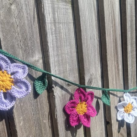 handmade colourful flower garland