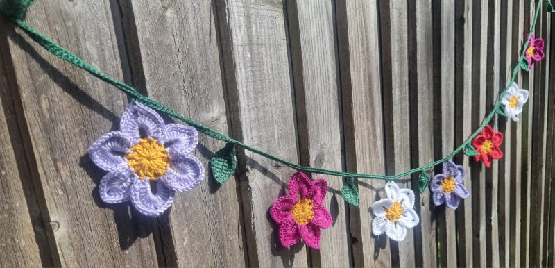 handmade colourful flower garland