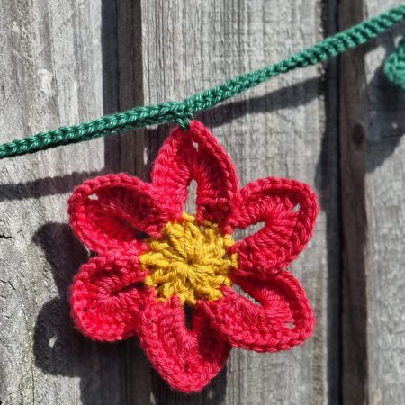 Handmade Crochet Flower Garland 150cm Colourful Floral Decor