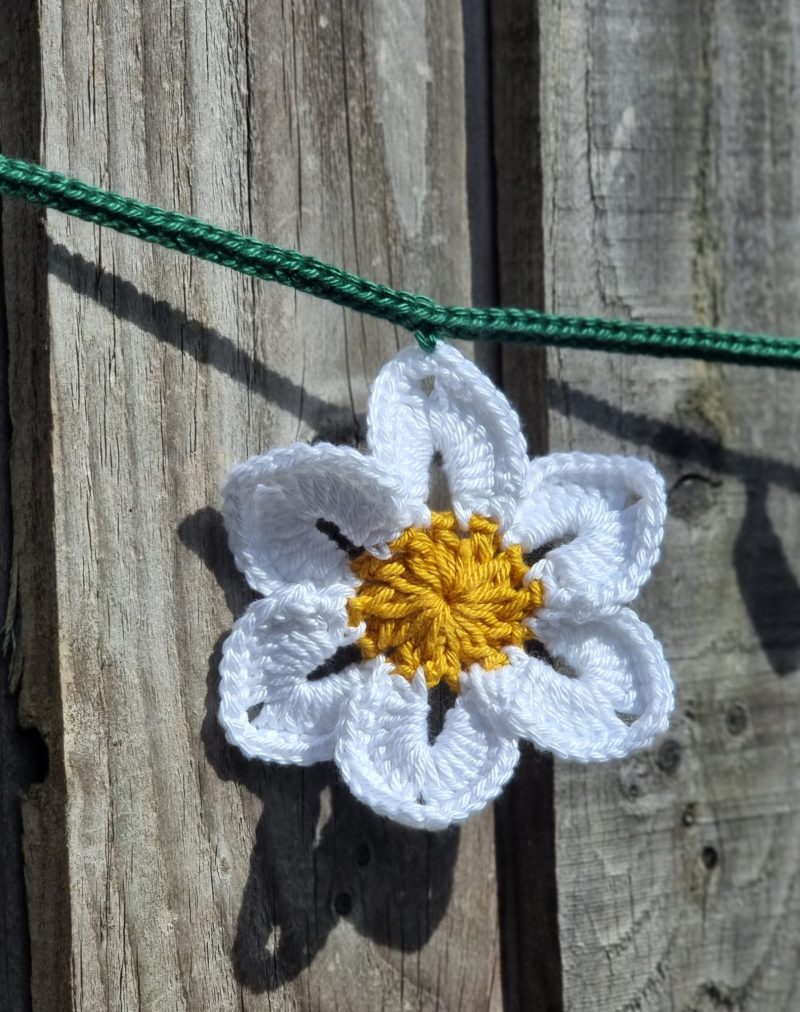 Handmade Crochet Flower Garland 150cm Colourful Floral Decor