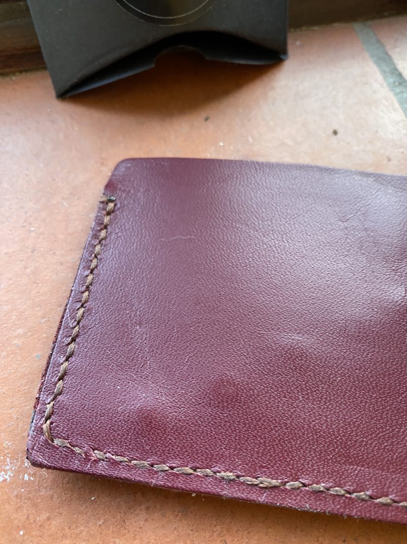 Burgundy Italian leather and crystals little card/ notes wallet