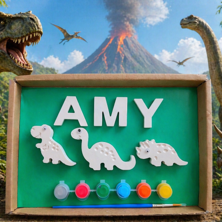 Paint your own Dinosaur Craft Activity, Dinosaur Gift, Kids Craft Activity, Kids Letterbox Gift 🦕