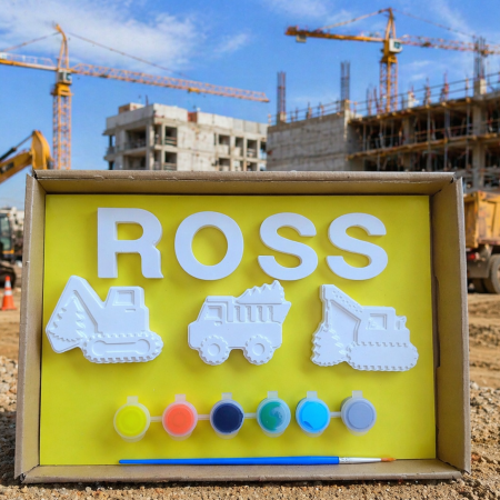 Paint your own Construction Craft Activity, Construction Gift, Kids Craft Activity, Kids Letterbox Gift 🚧