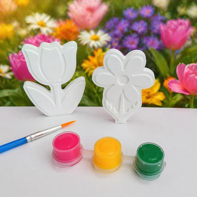 Paint Your Own Plaster Flower, Craft Activity, Flower Gift, Flower Party Bag Filler,Kids Party Activity 🌼 🌸 🎨🖌