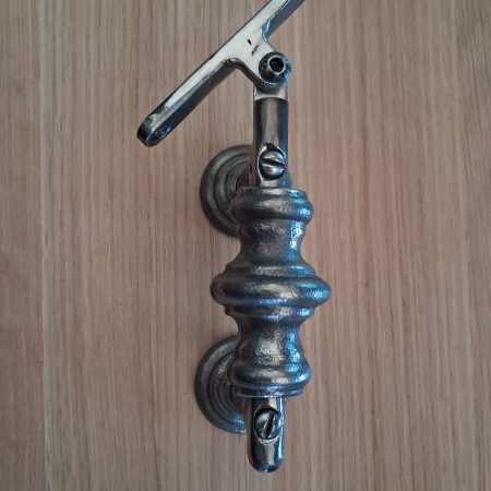 Traditional style wrought iron handrail bracket , burnished steel , clear lacquer finish