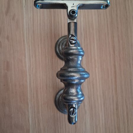 Traditional style wrought iron handrail bracket , burnished steel , clear lacquer finish