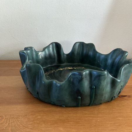 Handmade marble effect irregular ragged edge bowl 20 cm diameter