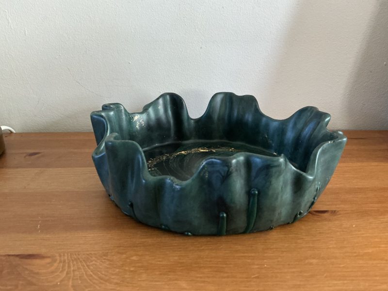Handmade marble effect irregular ragged edge bowl 20 cm diameter