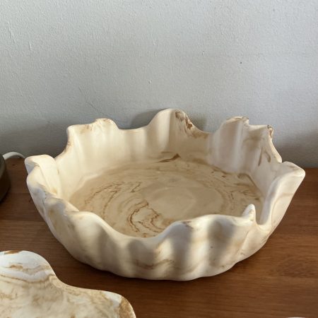 Handmade marble effect irregular ragged edge bowl 20 cm diameter