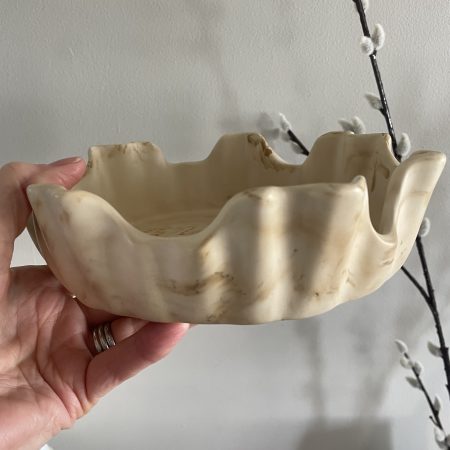 Handmade marble effect irregular ragged edge bowl 20 cm diameter