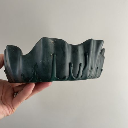 Handmade marble effect irregular ragged edge bowl 20 cm diameter