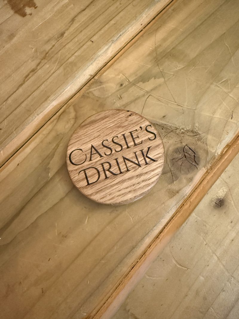 Hand crafted wooden Sip Shield - can cover