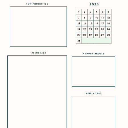 Yearly Planner - Digital - Fillable PDF File