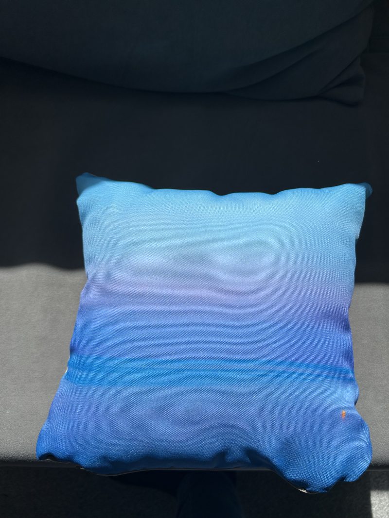 Blue pastel seascape decorative cushion