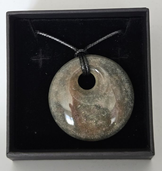 Handmade Grey Green Swirl Resin Pendant