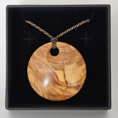 Handcrafted Olivewood Pendant on 18 Inch Tied Chord