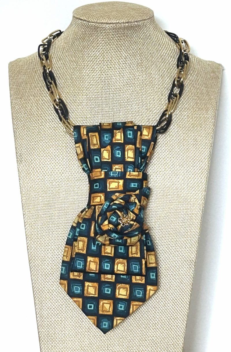 Handmade, elegant necktie accessory adorned with a beautiful flowery element