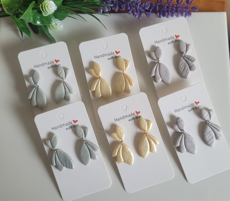 Wild flowers polymer clay earrings