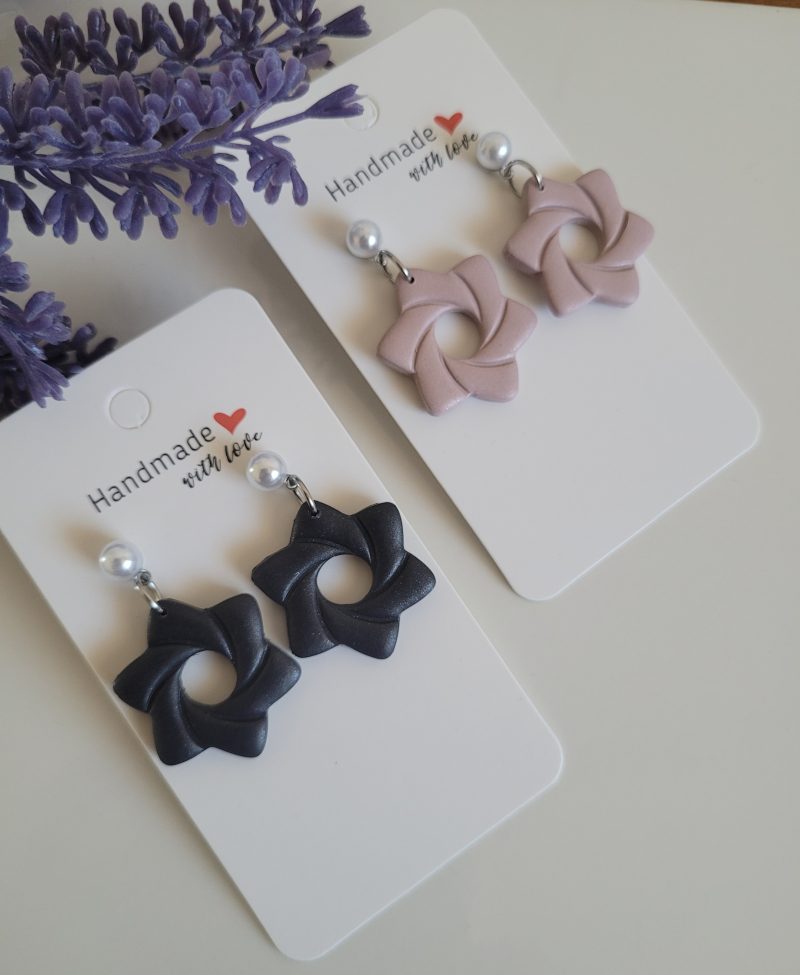 Floral polymer clay earrings