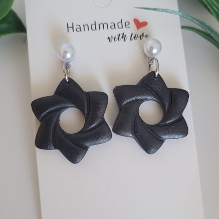 Floral polymer clay earrings