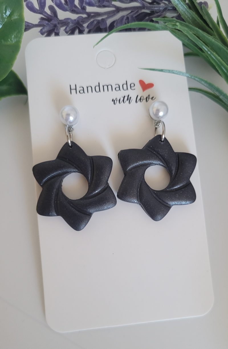 Floral polymer clay earrings