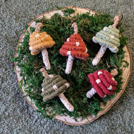 Handmade Macrame Mushroom Keyring | Boho Bag Charm | Cute Gift Idea | Handmade Keychain