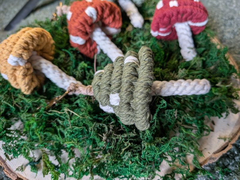 Handmade Macrame Mushroom Keyring | Boho Bag Charm | Cute Gift Idea | Handmade Keychain
