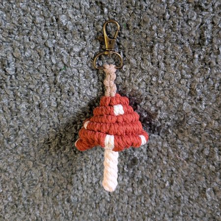 Handmade Macrame Mushroom Keyring | Boho Bag Charm | Cute Gift Idea | Handmade Keychain