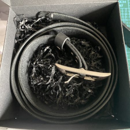 Black belt Italian leather with Laramie silver western buckle