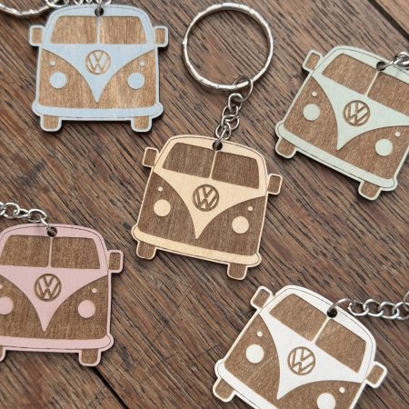 Engraved Wooden Camper Van Keyring