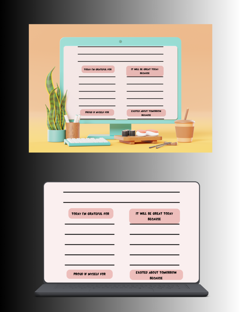 Gratitude Journal - Digital for mobile devices and fillable pdf format