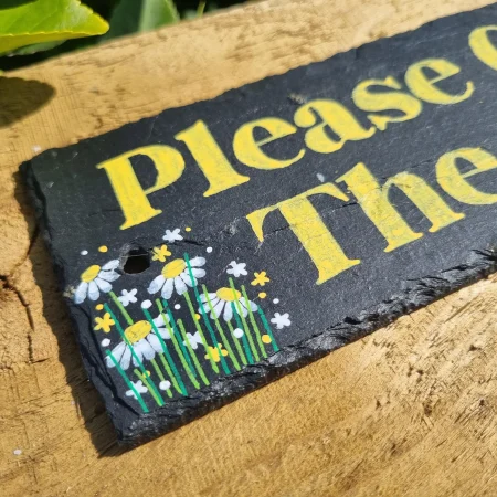 Hand Painted Please Close The Gate Garden Sign - Floral