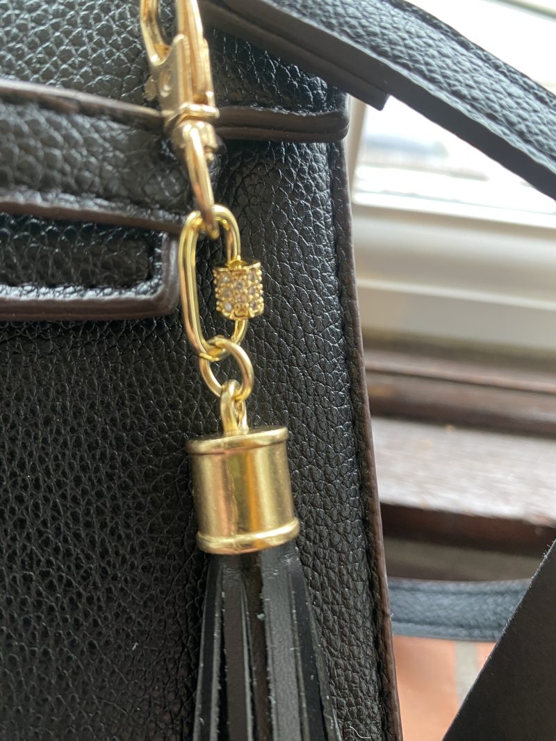 Stunning bag charm/ tassel/keyring with cubic zirconium embelishment