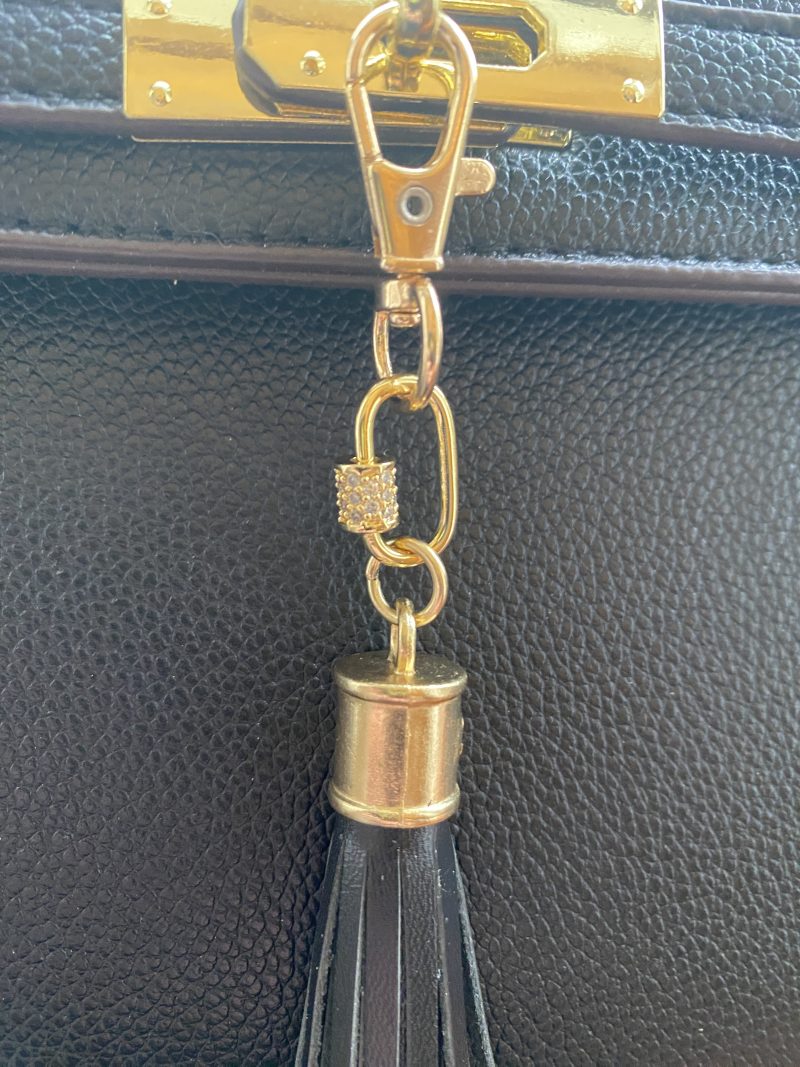 Stunning bag charm/ tassel/keyring with cubic zirconium embelishment